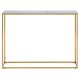 ACT NORDIC Alisma konsolbord - hvid marmorprint glas og gylden metal (110x26)