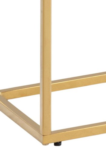 ACT NORDIC Alisma konsolbord - hvid marmorprint glas og gylden metal (110x26)