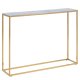 ACT NORDIC Alisma konsolbord - hvid marmorprint glas og gylden metal (110x26)