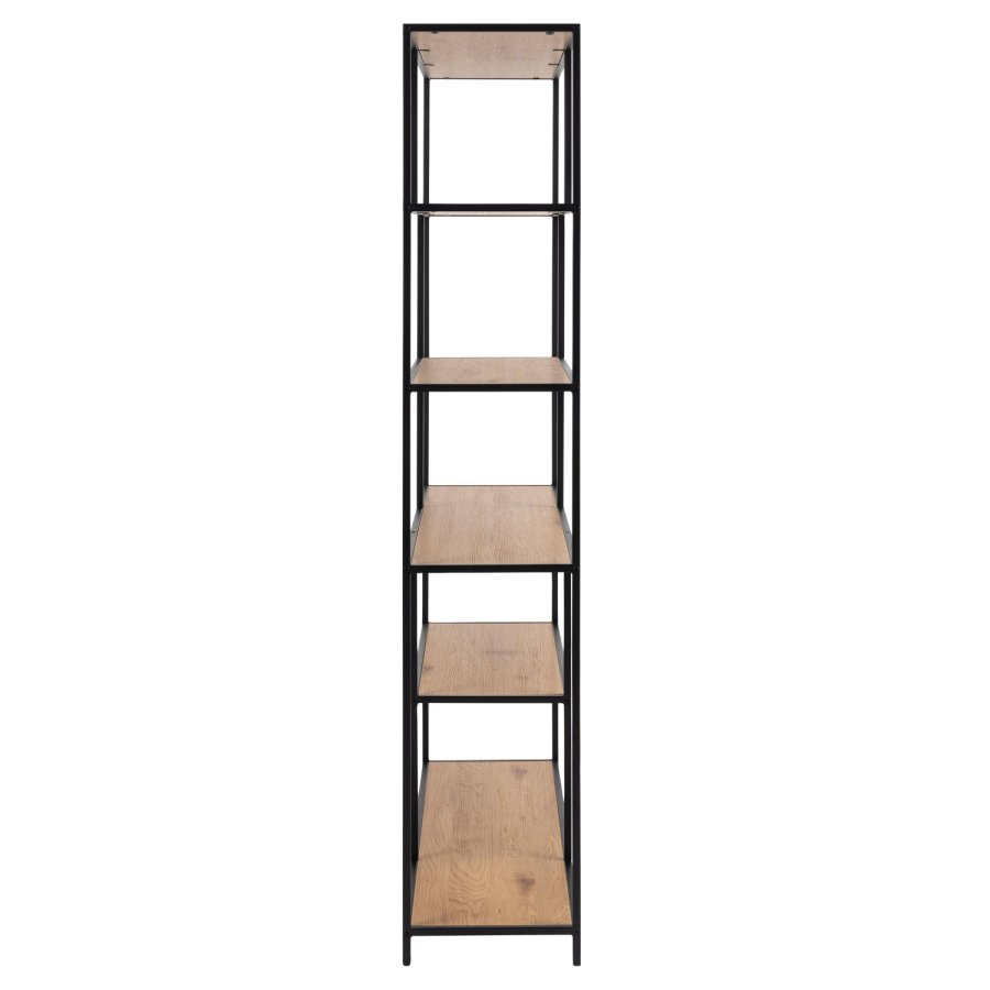 ACT NORDIC Seaford bogreol - natur papir vildeg og sort metal(H:185cm x135cm x 35cm)