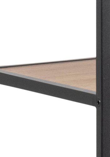 ACT NORDIC Seaford bogreol - natur papir vildeg og sort metal(H:185cm x135cm x 35cm)