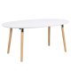 ACT NORDIC Belina Esstisch, mit Einlegeplatten – weißes MDF und natürliches Kautschukholz (170/270x100)