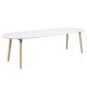 ACT NORDIC Belina Esstisch, mit Einlegeplatten – weißes MDF und natürliches Kautschukholz (170/270x100)