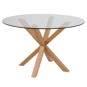 ACT NORDIC Heaven spisebord, rund - klar glas og egefolie metal (119) 