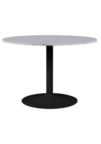 ACT NORDIC Rund Tarifa spisebord m. trompetfod - hvid Guangxi marmor og sort metal (110)