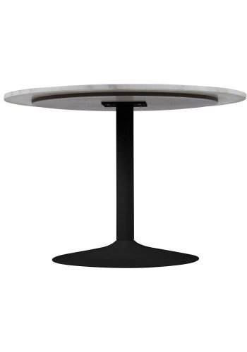 ACT NORDIC Rund Tarifa spisebord m. trompetfod - hvid Guangxi marmor og sort metal (110)