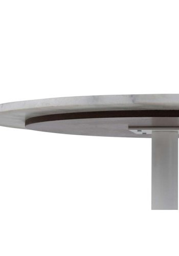 ACT NORDIC Tarifa Esstisch, rund – weißer Guangxi-Marmor und weißes Metall (110)