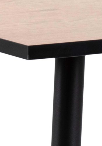 ACT NORDIC Wilma Esstisch, quadratisch – natürliches Wildmelamin und schwarzes Metall (80x80)