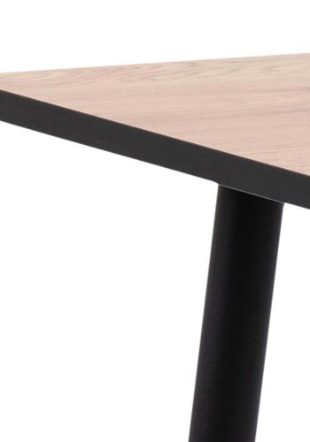 ACT NORDIC Wilma Esstisch, quadratisch – natürliches Wildmelamin und schwarzes Metall (80x80)