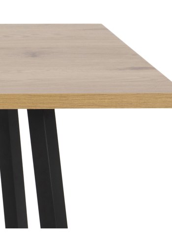 ACT NORDIC Rechteckiger Esstisch Cenny – natürliches Wildeichen-Melamin und schwarzes Metall (160 x 90)