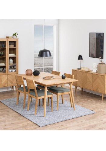 ACT NORDIC Nagano vitrineskab, m. 2 lger - glas og natur egefiner/eg