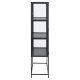 Act Nordic Seaford vitrineskab, m. 2 lger og 3 hylder - glas, sort melamin ask og sort metal