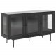 Act Nordic Angus sknk, m. 3 lger - klar glas, sort melamin og sort metal (140x40)