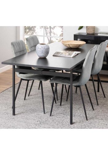 Act Nordic Angus sknk, m. 3 lger - klar glas, sort melamin og sort metal (140x40)