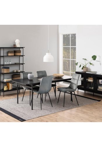 Act Nordic Angus sknk, m. 3 lger - klar glas, sort melamin og sort metal (140x40)