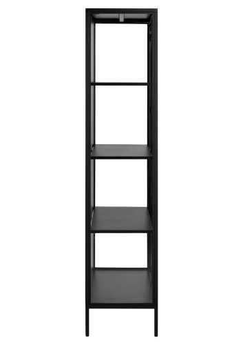 ACT NORDIC Newcastle vitrineskab, m. 2 glaslger - sort metal