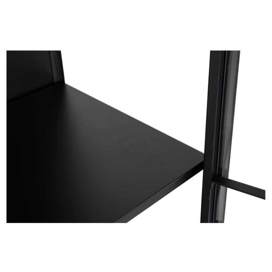 ACT NORDIC Newcastle vitrineskab, m. 2 glaslger - sort metal