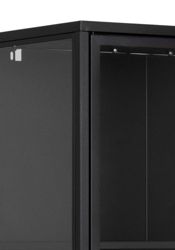 ACT NORDIC Newcastle vitrineskab, m. 2 glaslger - sort metal