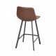 ROWICO Aubum barstol, m. rygln og fodsttte - brun kunstlder og sort metal