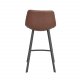ROWICO Aubum barstol, m. rygln og fodsttte - brun kunstlder og sort metal