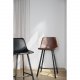 ROWICO Aubum barstol, m. rygln og fodsttte - brun kunstlder og sort metal