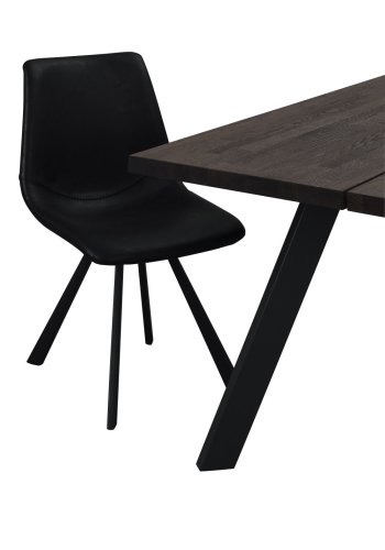 ROWICO Aubum spisebordsstol - sort PU lder m. metalben