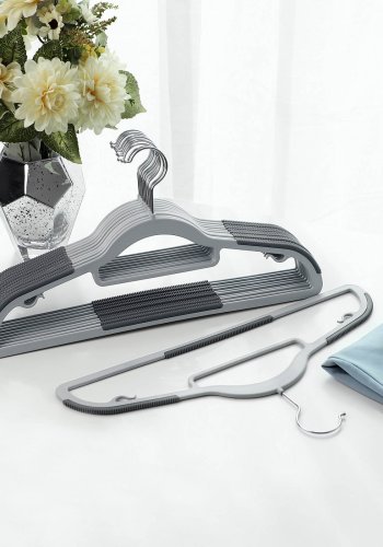 SONGMICS CRP20G50 t�jb�jler, skridsikre, s�lv 360� drejekrog - lysegr� og m�rkegr� plastik (s�t med 50)