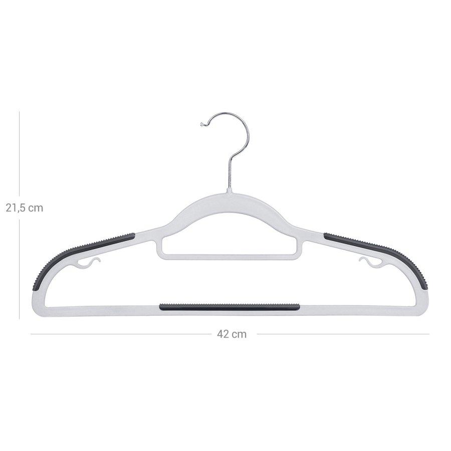 SONGMICS CRP20G50 t�jb�jler, skridsikre, s�lv 360� drejekrog - lysegr� og m�rkegr� plastik (s�t med 50)