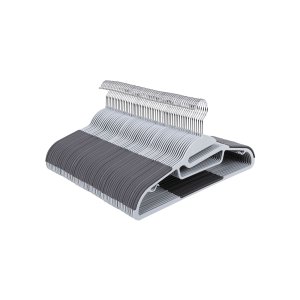 SONGMICS CRP41G-50 t�jb�jle, m. U-formet �bning, 360� drejelig krog, skridsikker - metal og lysegr�/m�rkegr� plastik (s�t med 50)