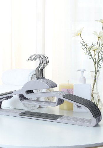 SONGMICS CRP41G-50 t�jb�jle, m. U-formet �bning, 360� drejelig krog, skridsikker - metal og lysegr�/m�rkegr� plastik (s�t med 50)