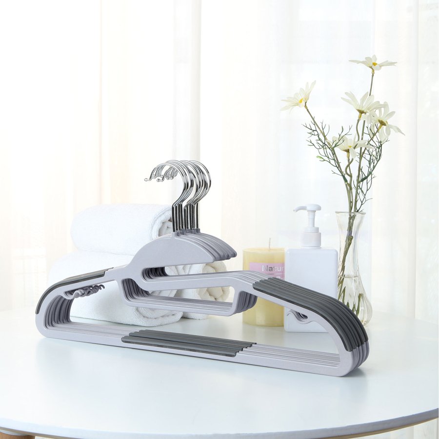 SONGMICS CRP41G-50 t�jb�jle, m. U-formet �bning, 360� drejelig krog, skridsikker - metal og lysegr�/m�rkegr� plastik (s�t med 50)