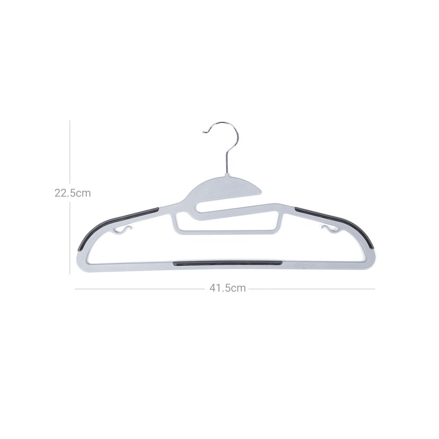 SONGMICS CRP41G-50 t�jb�jle, m. U-formet �bning, 360� drejelig krog, skridsikker - metal og lysegr�/m�rkegr� plastik (s�t med 50)