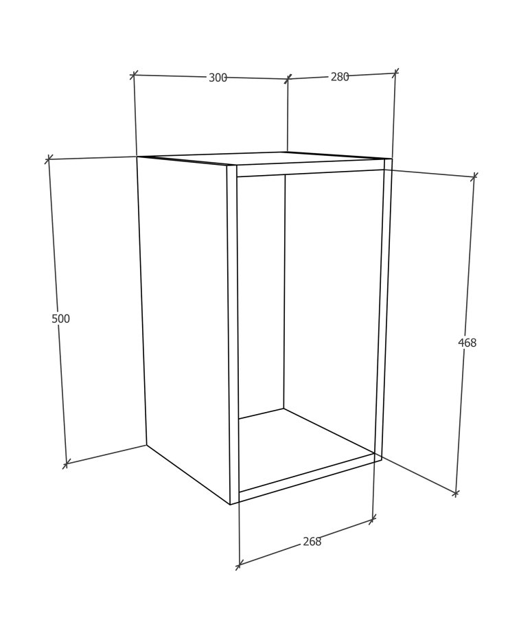 VCM NORDIC Arila Wandregal, rechteckig – Naturholz