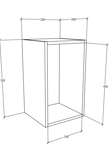 VCM NORDIC Arila Wandregal, rechteckig – Holz weiß