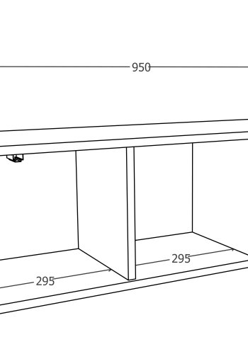 VCM NORDIC Arila L Hängeschrank, m. 1 Tür und 2 Einlegeböden – Holz weiß
