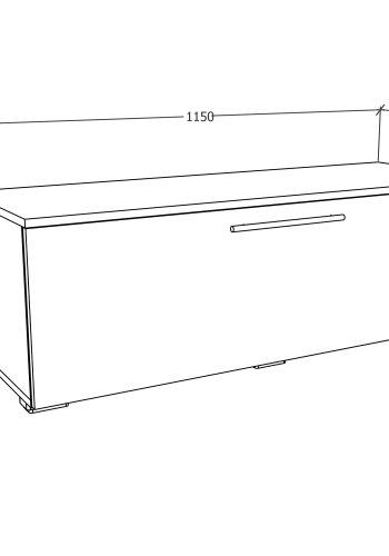 VCM NORDIC Arila M TV-Tisch, mit 1 Tür und 2 Fächern - Anthrazitgrau und Naturholz (115x40)