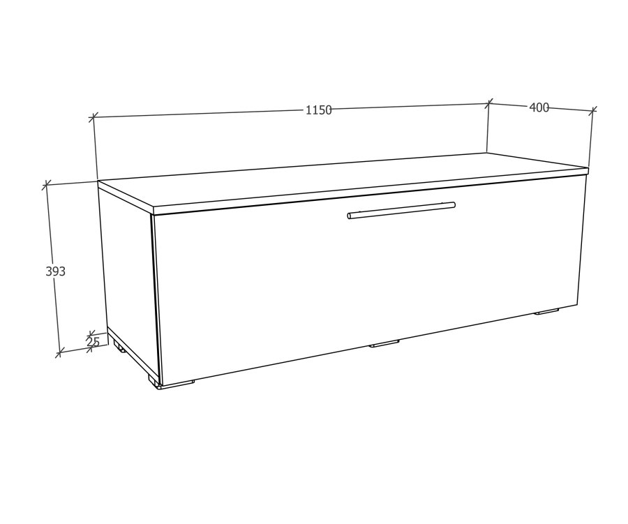 VCM NORDIC Arila M TV-Tisch, mit 1 Tür und 2 Fächern - Anthrazitgrau und Naturholz (115x40)