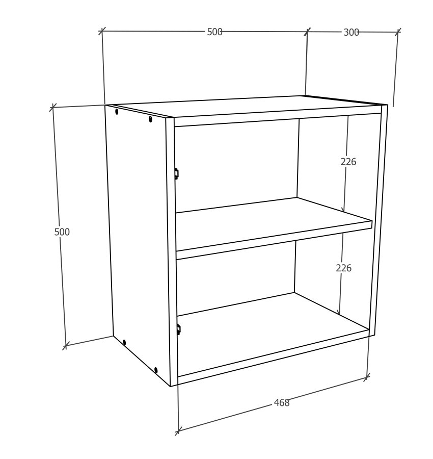 VCM NORDIC Arila M Hängeschrank, m. 1 Tür und 1 Einlegeboden - Naturholz