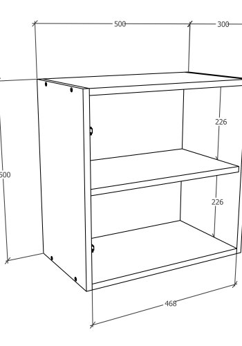 VCM NORDIC Arila M Hängeschrank, m. 1 Tür und 1 Einlegeboden - Holz weiß