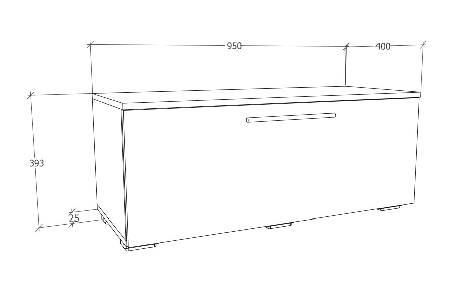 VCM NORDIC Arila S TV-Tisch, m. 1 Tür und 2 Fächern - Anthrazitgrau und Naturholz (110x30)