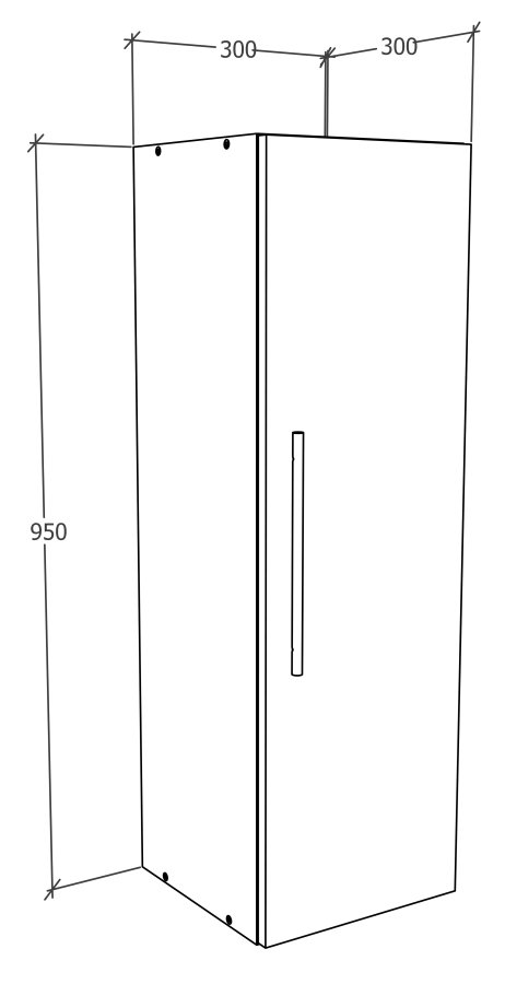 VCM NORDIC Arila XL Hängeschrank, m. 1 Tür und 3 Einlegeböden - Naturholz