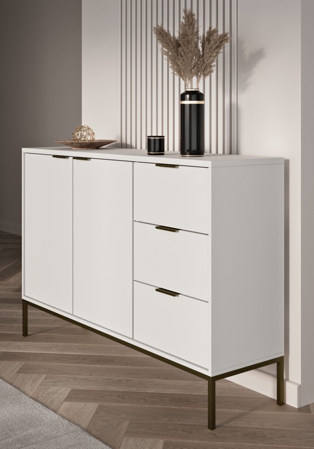 KOCOT Austin Kommode in Wei und Schwarz