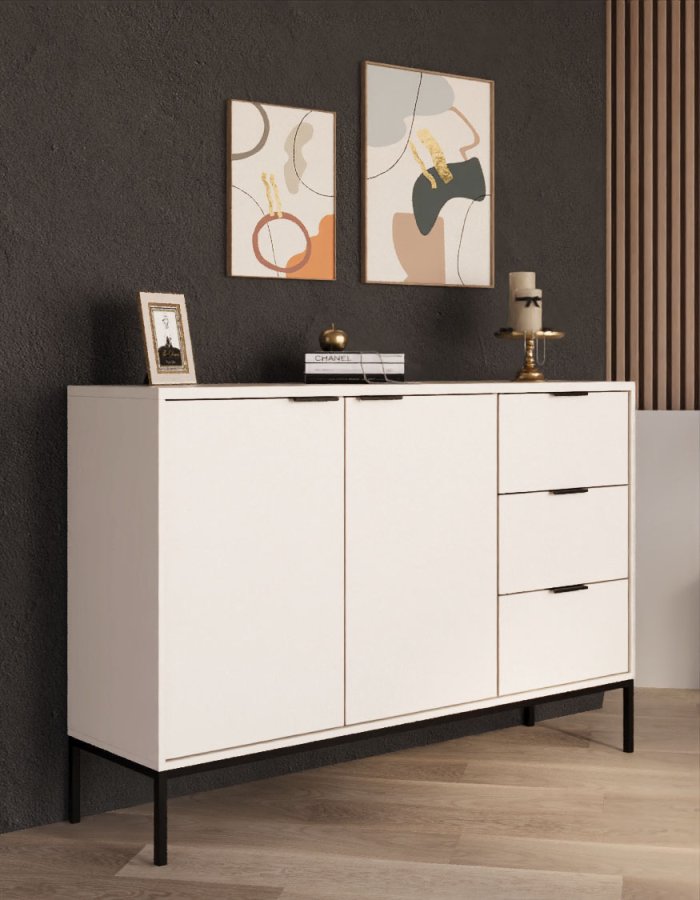 KOCOT Austin Kommode in Wei und Schwarz