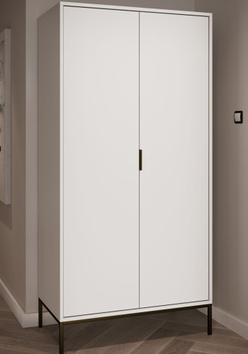 KOCOT Austin Kleiderschrank in Wei und Schwarz