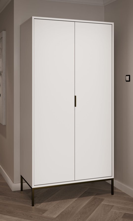 KOCOT Austin Kleiderschrank in Wei und Schwarz