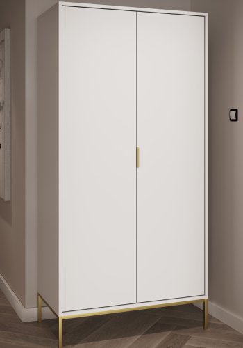 KOCOT Austin Kleiderschrank in Wei und Gold