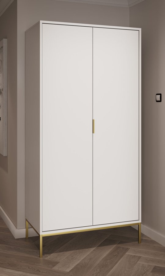 KOCOT Austin Kleiderschrank in Wei und Gold