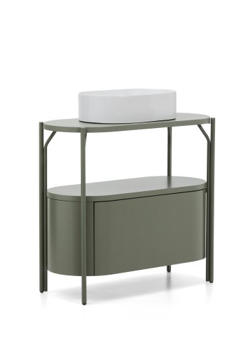 KAVE HOME Arely badev�relsesvaskeskab, m. 1 skuffe - gr�n MDF og st�l (90x40)