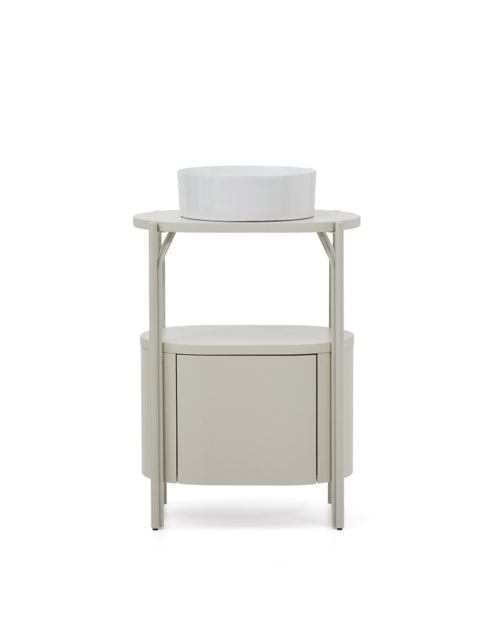 KAVE HOME Arely badev�relsesvaskeskab, m. 1 skuffe - hvid MDF og st�l (60x40)