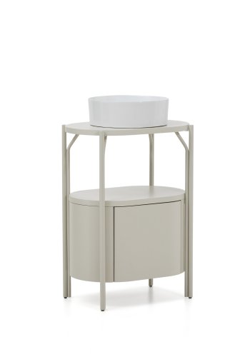 KAVE HOME Arely badev�relsesvaskeskab, m. 1 skuffe - hvid MDF og st�l (60x40)